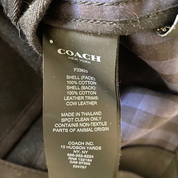 Coach Dark Blue Cotton/Leather Trims Trenchcoat XS - Picture 8 of 11